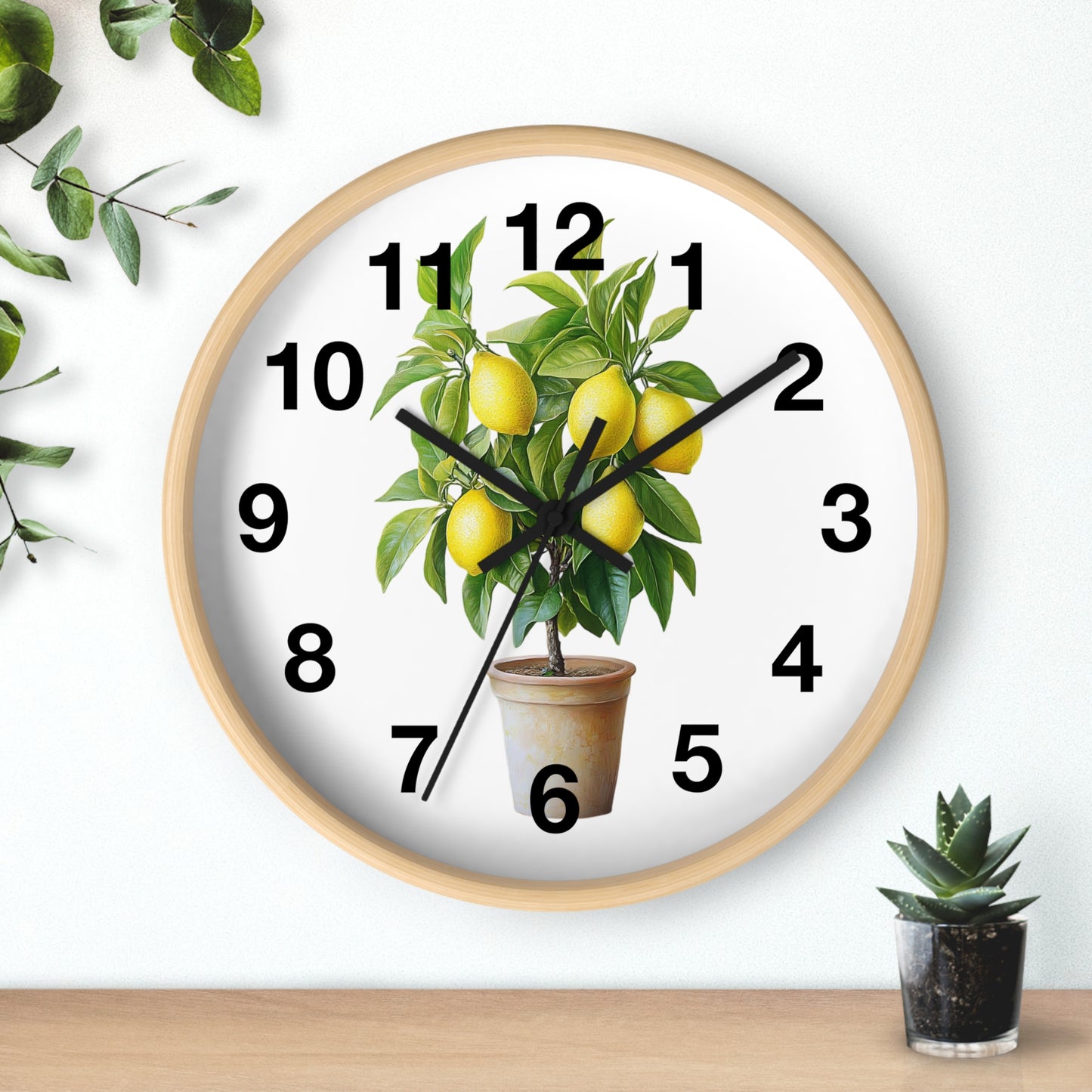 Lemon Tree Wall Clock, Brighten Your Home Decor, Gift for Garden Lovers, Kitchen Wall Clock, Unique Home Accent