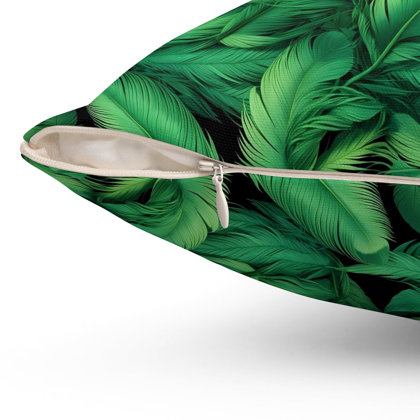 Tropical Leaf Pillow, Green Botanical Cushion, Home Decor, Boho Accent, Gift for Nature Lovers, Living Room Soft Furnishings