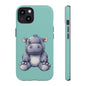 Cute Hippo Phone Case, Tough Phone Cover, Fun Animal Case, Gift for Kids, Cute Decor, Birthday Present