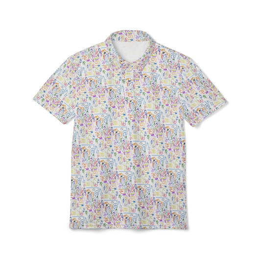Colorful Unisex Polo Shirt, Vibrant Casual Wear for Spring/Summer, Perfect for Parties, Picnics, and Everyday Style, Unique Gift for Friends