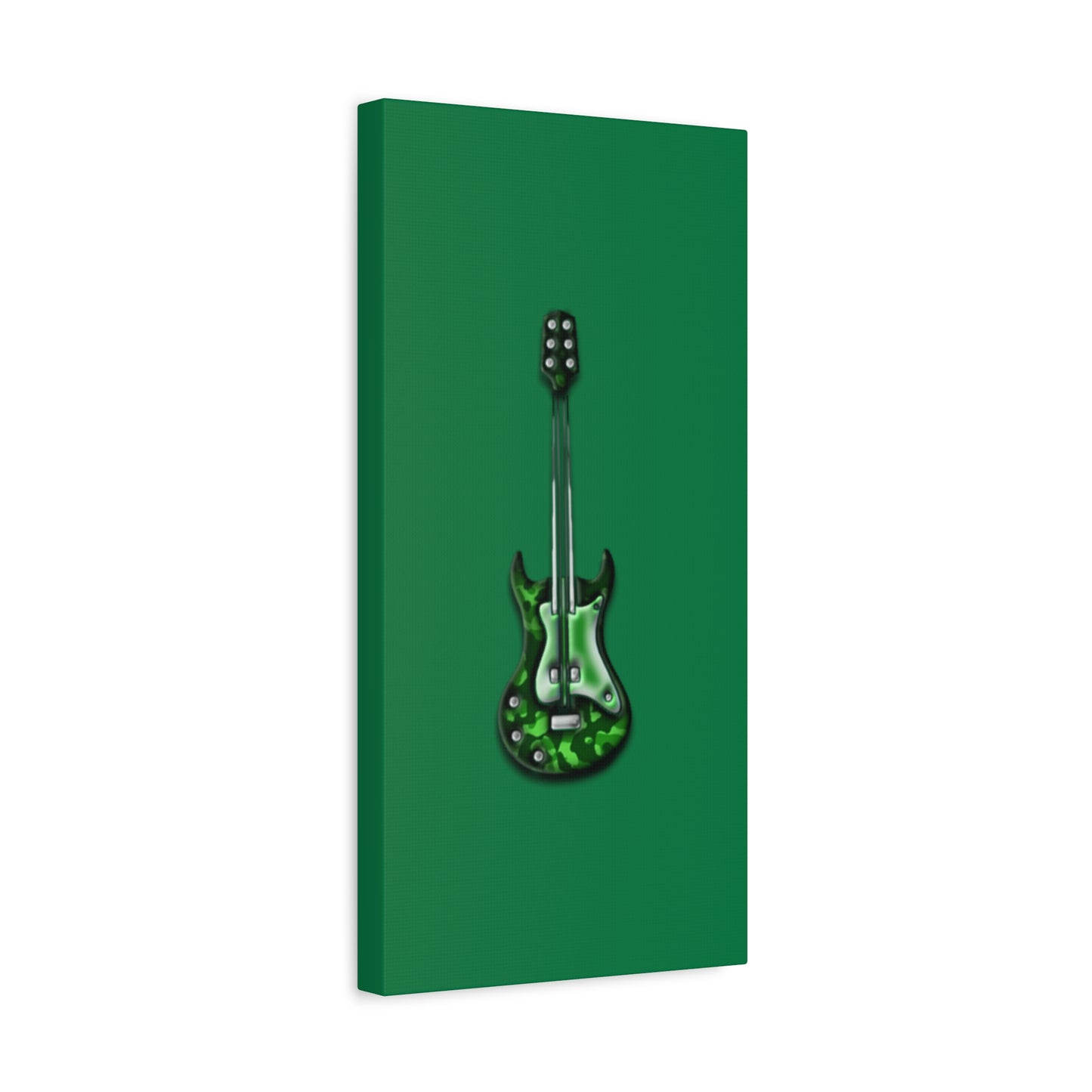 Green Electric Guitar Canvas Art, Music Wall Decor, Rock n Roll Gift, Guitar Lover's Art, Stretched Green Canvas, Home Theater Decor
