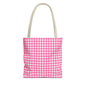 Cute Pink Gingham Tote Bag - Reusable Shopping Bag, Beach Tote