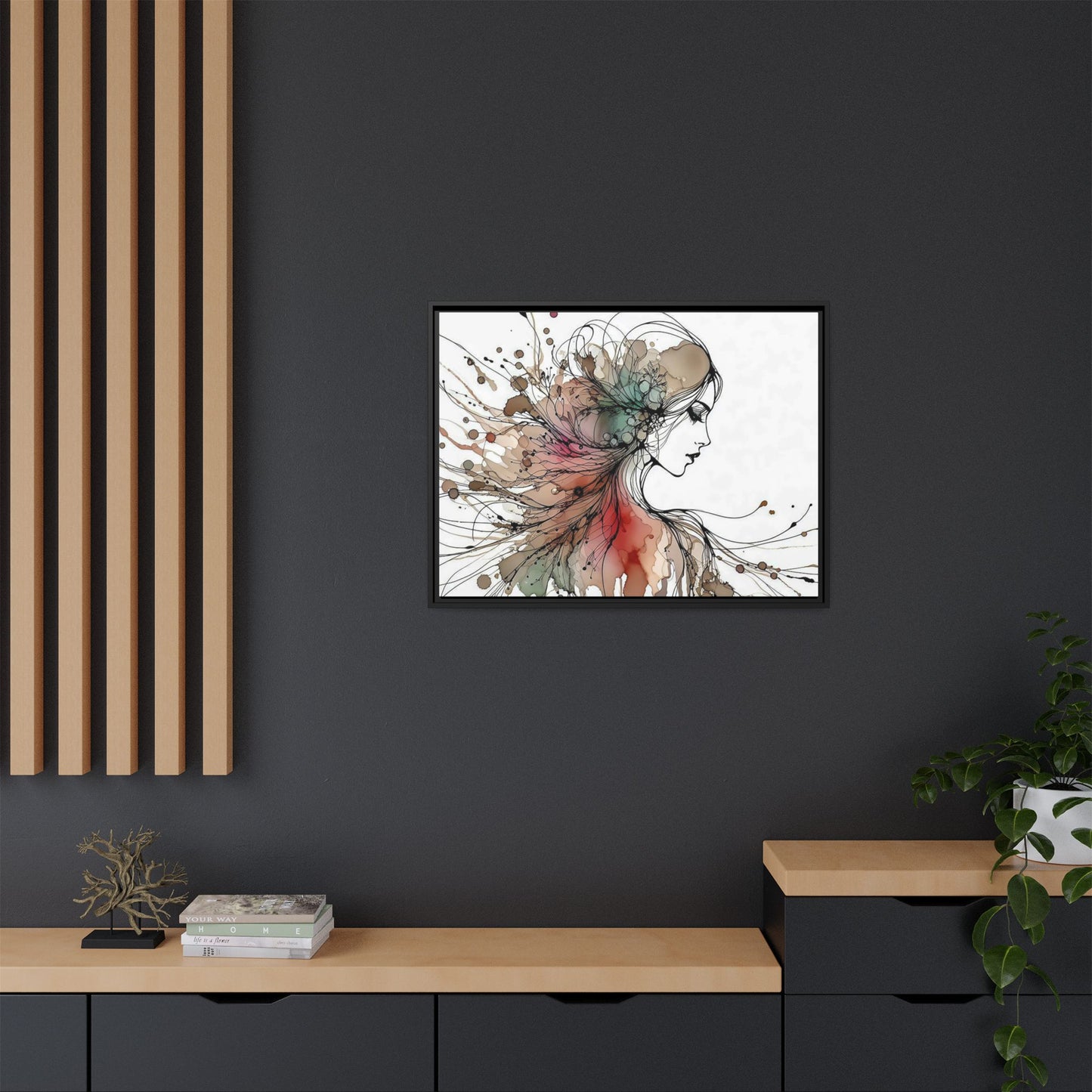 Matte Canvas, Framed (Multi-color) - Girl Whispers