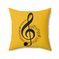 Musical Notes Square Pillow  - Yellow