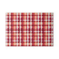 Plaid Glass Cutting Board – Warm Red & Peach Patterned Kitchen Board