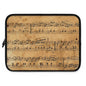 Vintage Music Notes Laptop Sleeve, Music Lover Gift, Folio Case, Student Accessories, Laptop Protector, Stylish Tech Case