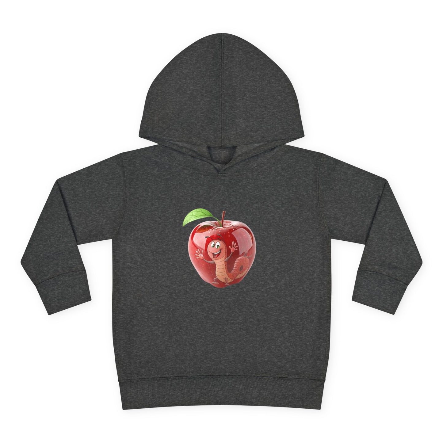 Cute Apple Toddler Pullover Fleece Hoodie - Cozy, Fun, Playful Kidswear, Perfect Gift for Birthdays, Play Dates, or Fall Outings