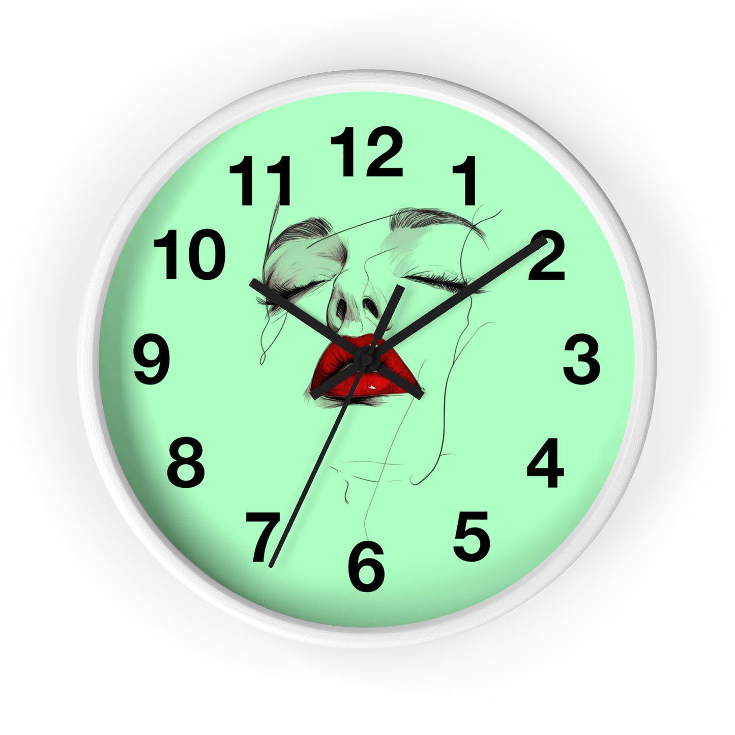 Artistic Lips Wall Clock, Modern Decor, Home Accent, Unique Gift, Stylish Wall Art, Boho Living Space