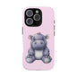 Cute Hippo Phone Case - Tough Cases, Animal Phone Cover, Kawaii Accessories, Gifts for Kids, Unique Tech Gear