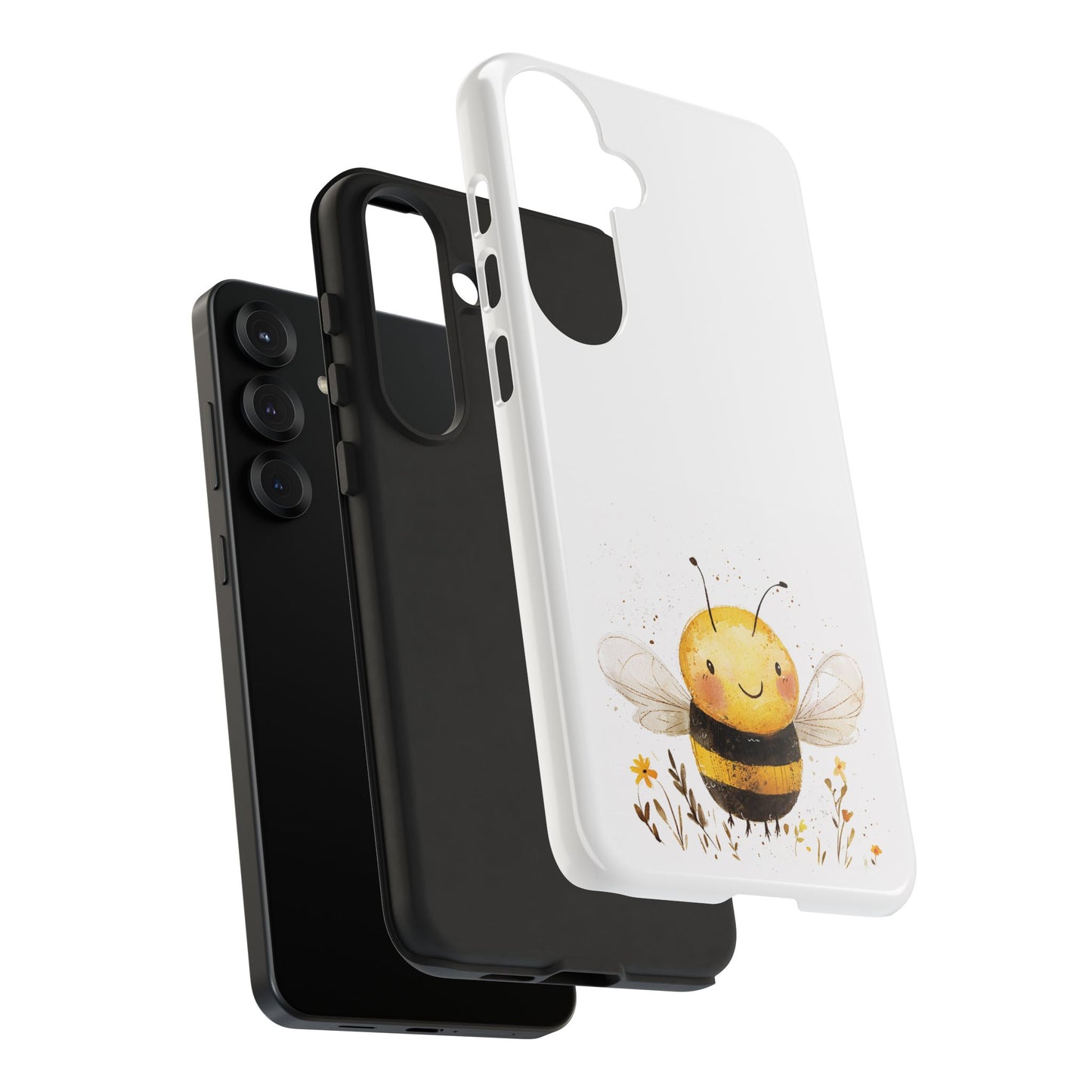 Bee Phone Case, Cute Bee Design, Tough Phone Cover, Gift for Nature Lovers, Floral Bee Mobile Case, Bee-themed Accessory
