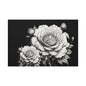 Monochrome Rose Canvas Print — Black & White Floral Wall Art