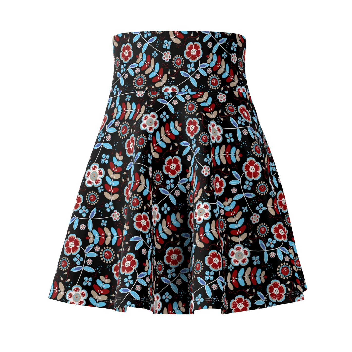 Floral Women's Skater Skirt - Vibrant Spring Fashion, Boho Chic Outfit, Festival Attire, Everyday Wear, Perfect for Summer Days