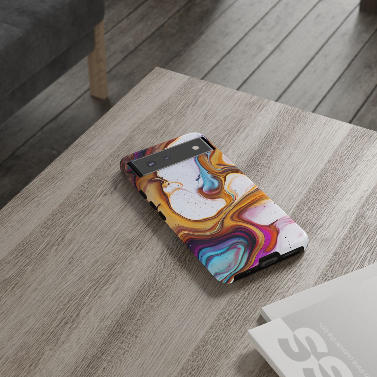 Artistic Phone Case, Tough Cases with Colorful Marble Design