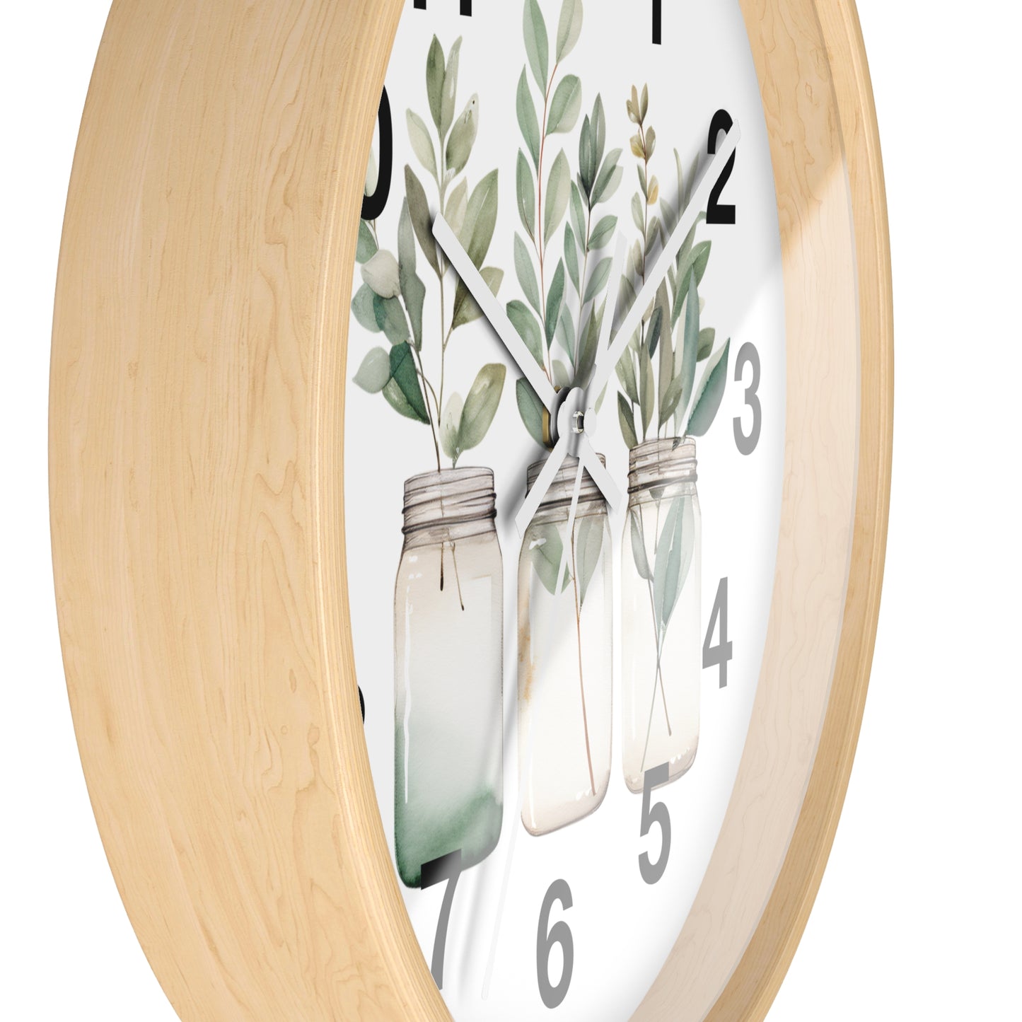 Botanical Wall Clock - Home Decor, Gift for Plant Lovers, Modern Art, Housewarming, Eco-Friendly Design