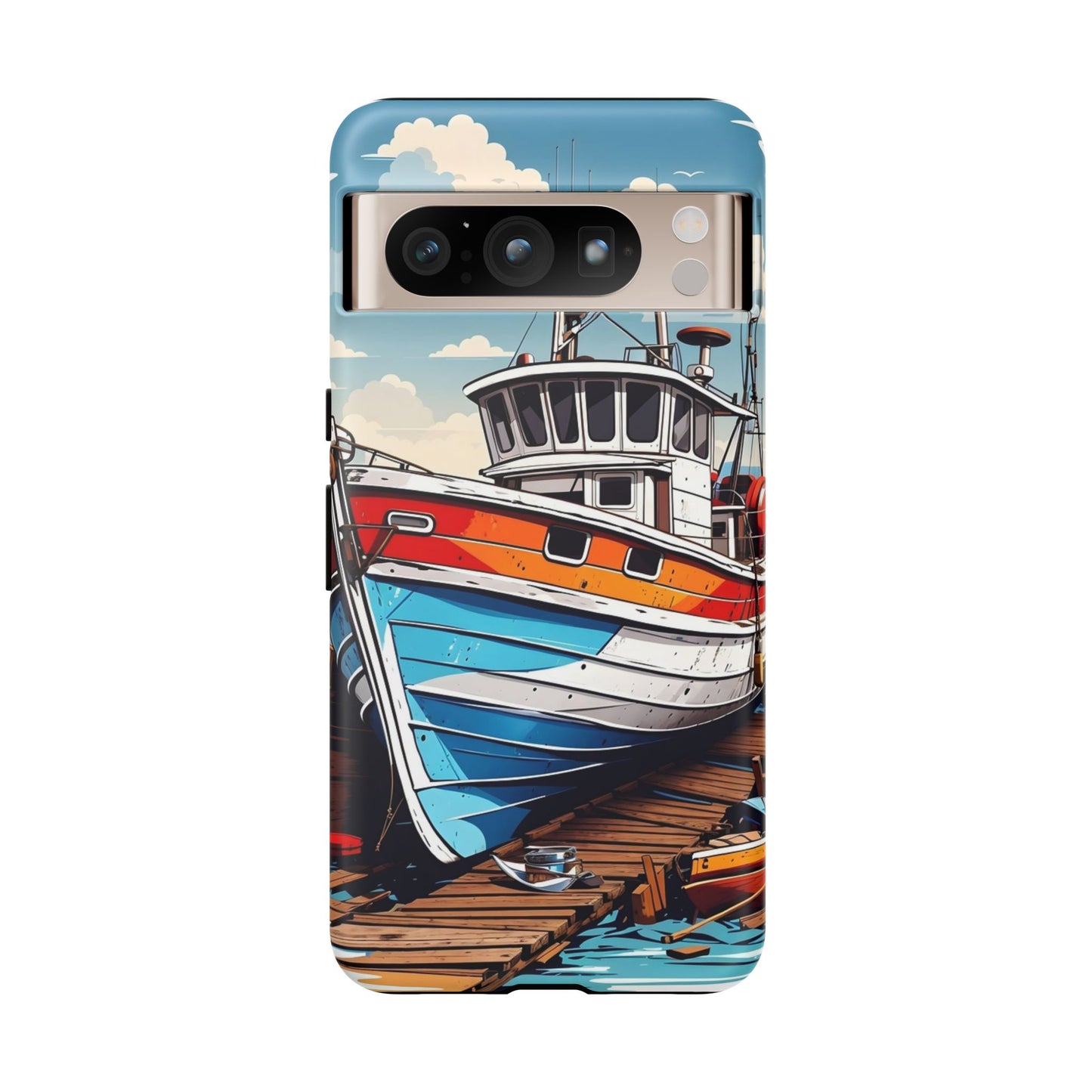 Colorful Fishing Boat Phone Case | Nautical Gift, Marine Design, Coastal Aesthetic, Summer Vibes, Sea Lover's Accessory