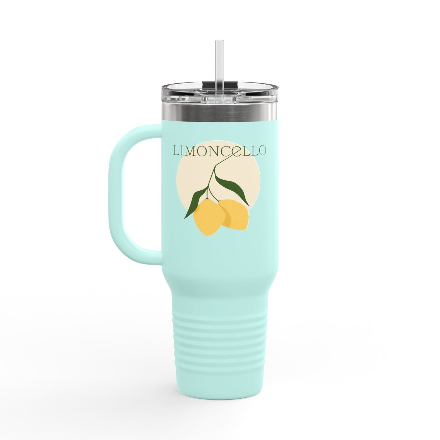 Limoncello Insulated Travel Mug, 40oz - Perfect for Road Trips, Summer Picnics, Camping, and Gift Ideas, Travel Mug for Lemon Lovers