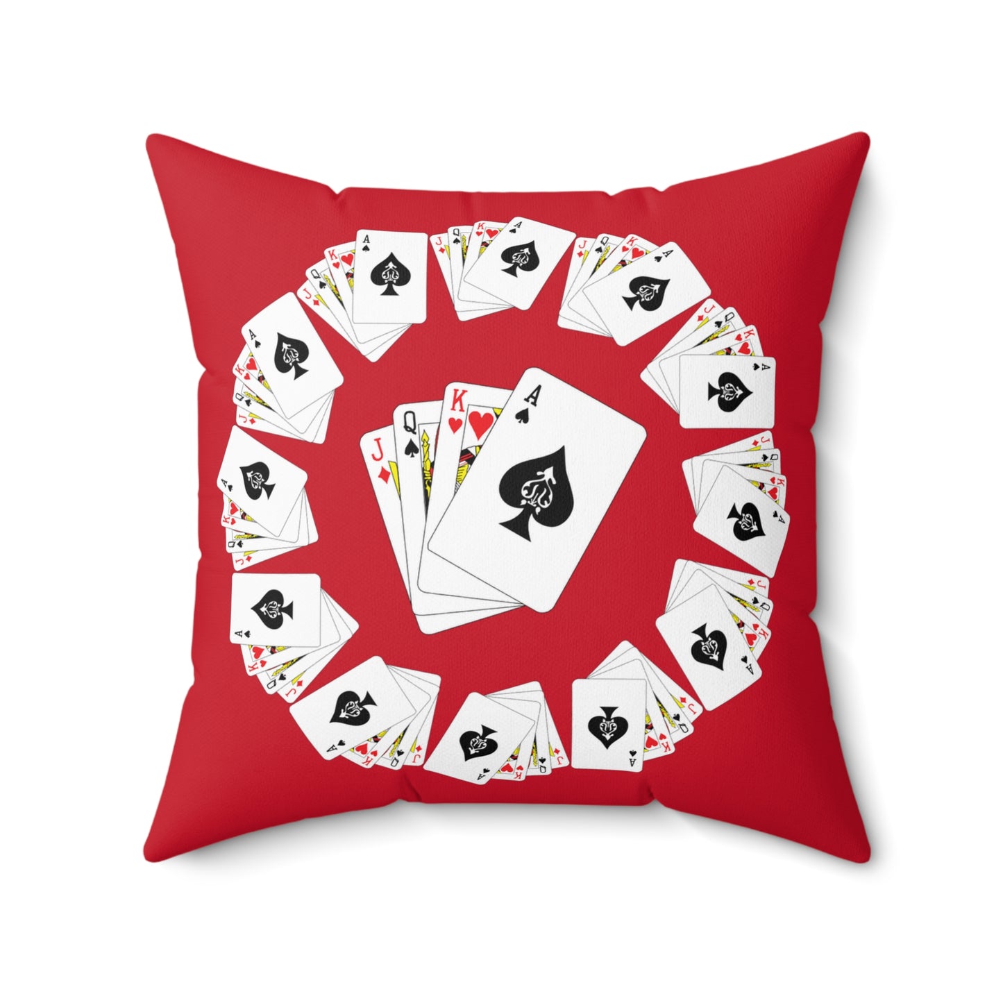 Playing Cards Themed Pillow, Fun Home Décor, Gift for Gamers, Poker Night Cushion, Card Game Decoration