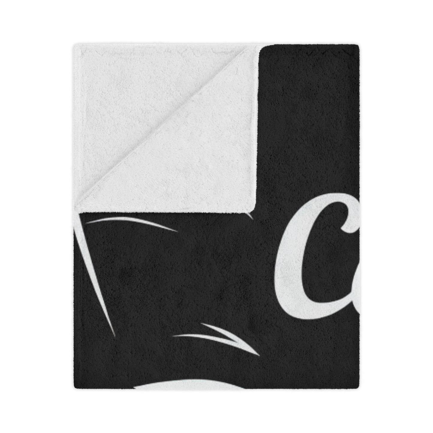 Cat Mom Minky Blanket – Soft Black Cat Face Throw for Pet Lovers