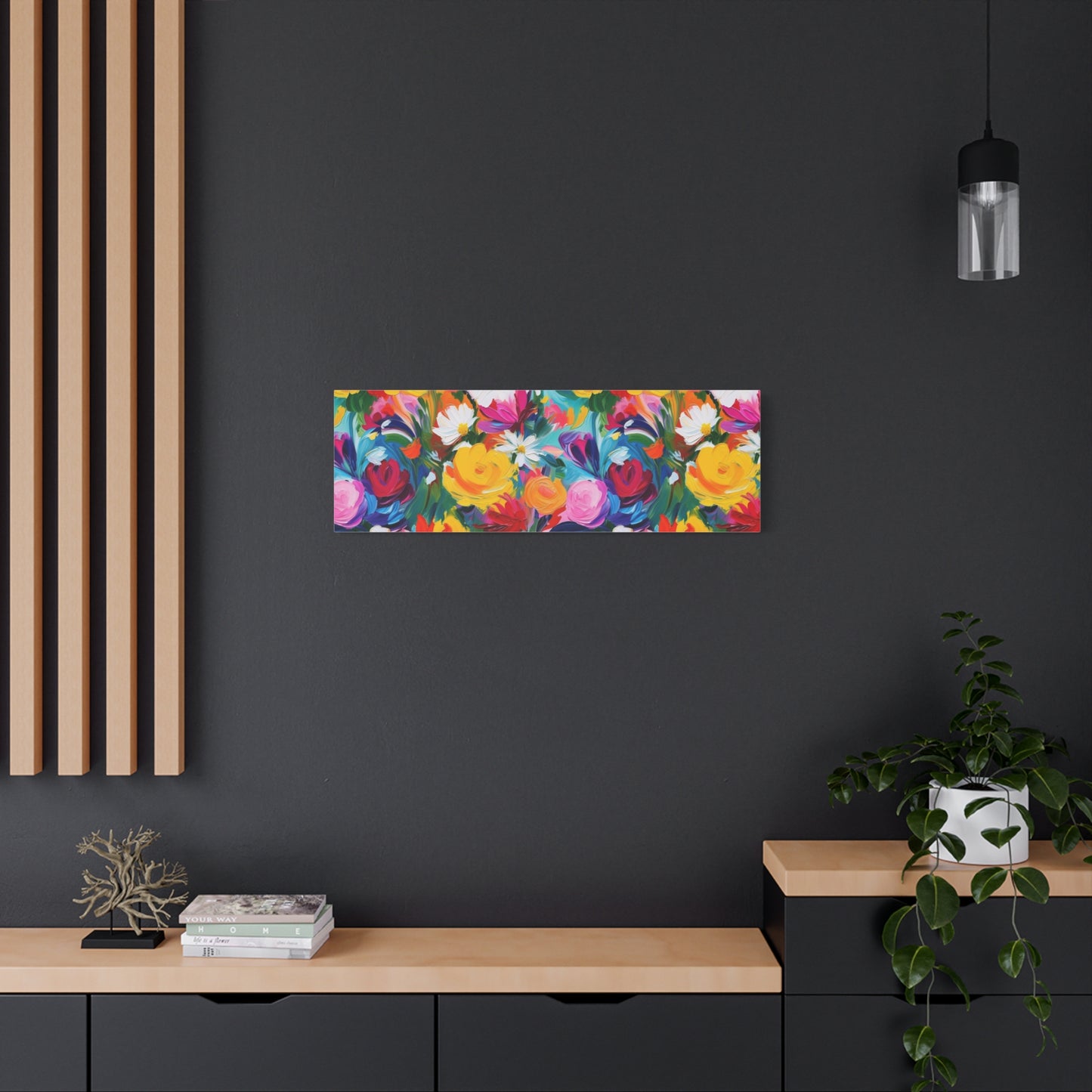 Vibrant Floral Matte Canvas Wall Art — Colorful Garden Print, Stretched 1.25"