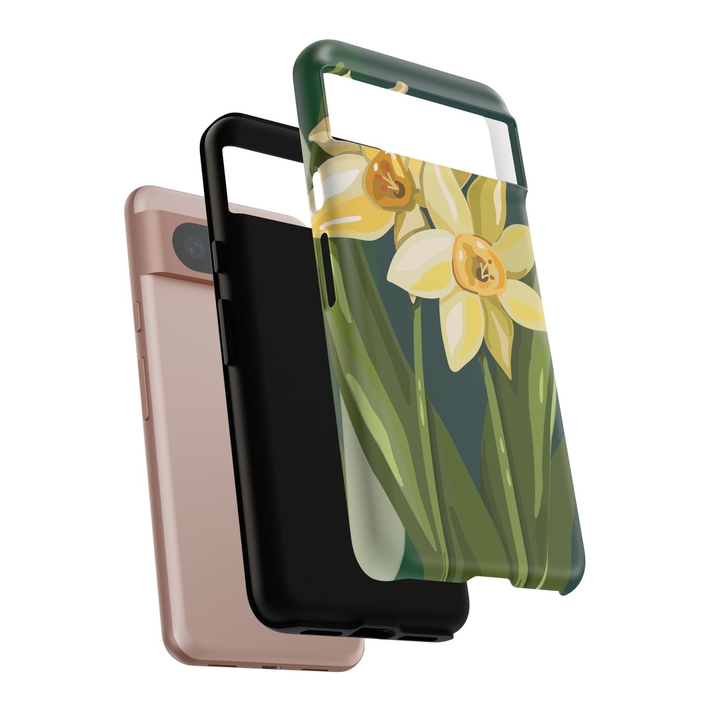 Floral Phone Case - Yellow Daffodil Design, Tough Phone Cover, Spring Decor, Floral Gift, Nature-Inspired Accessories