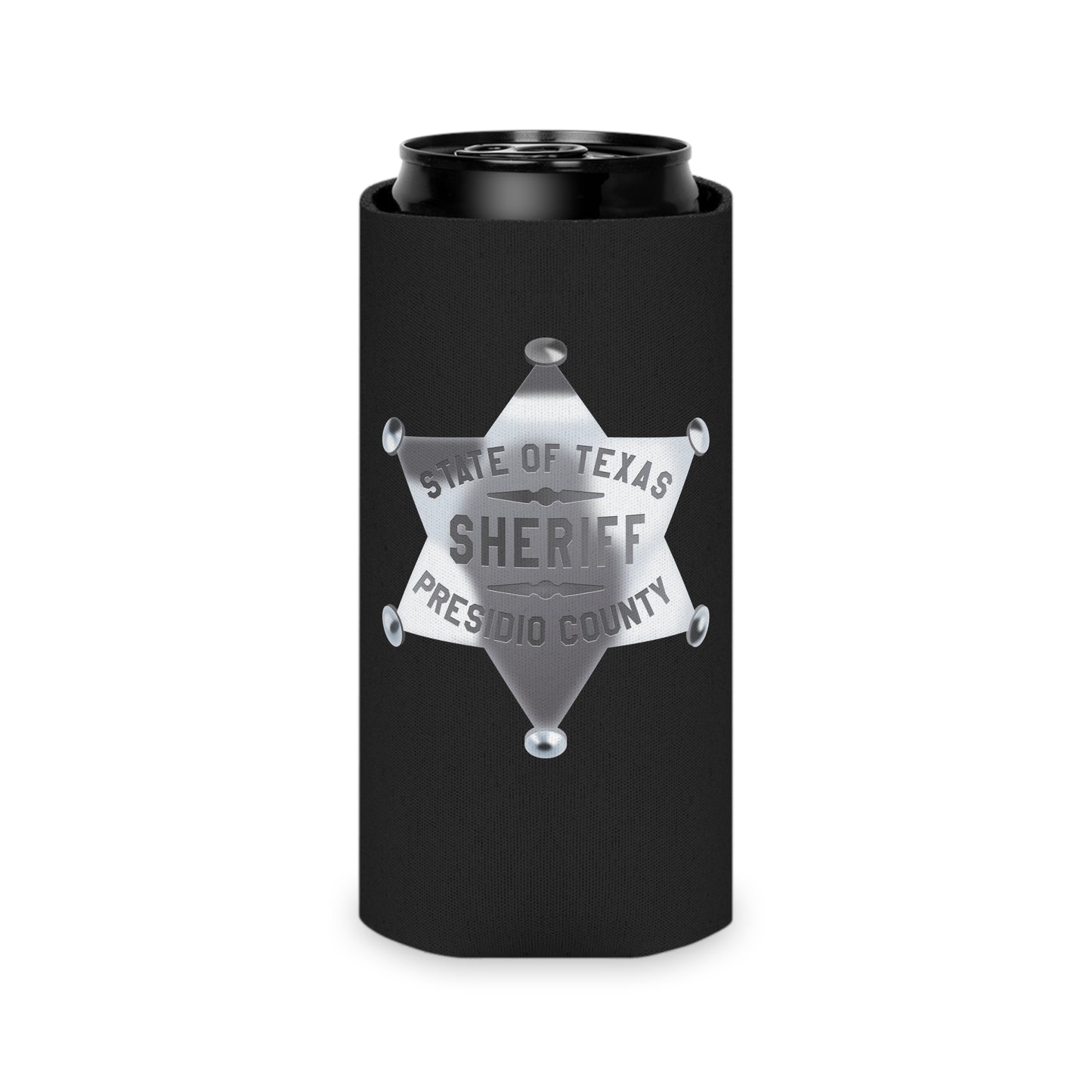 Sheriff Badge Can Cooler, Texas Sheriff Cooler, BBQ Coolers, Party Drink Holder, Outdoor Event Gifts, Custom Koozie