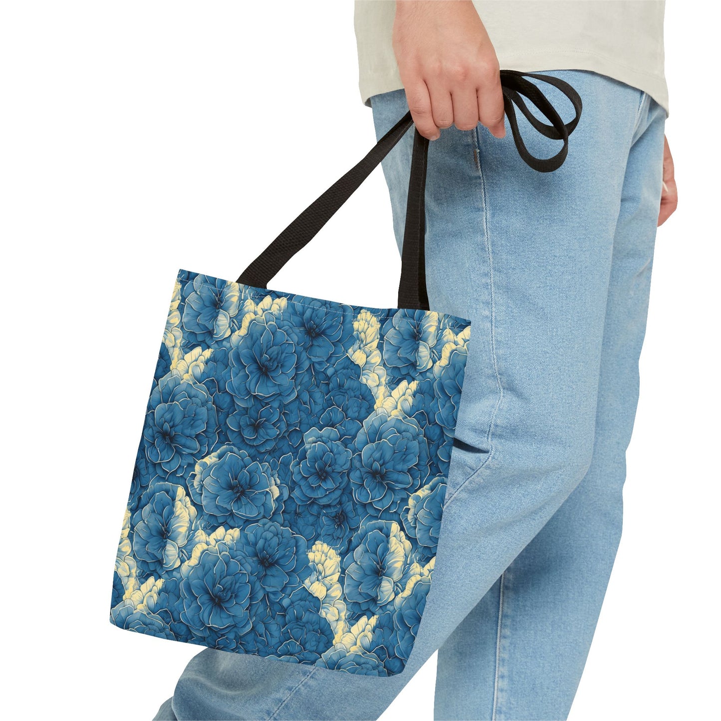 Floral Blue Peony Tote