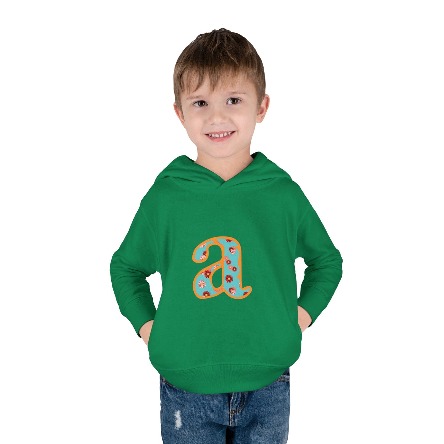 Personalized Toddler Fleece Hoodie, Cozy Kids Sweatshirt, Customizable Letter Hoodie, Fun Pullover for Toddlerwear, Perfect Gift for Kids