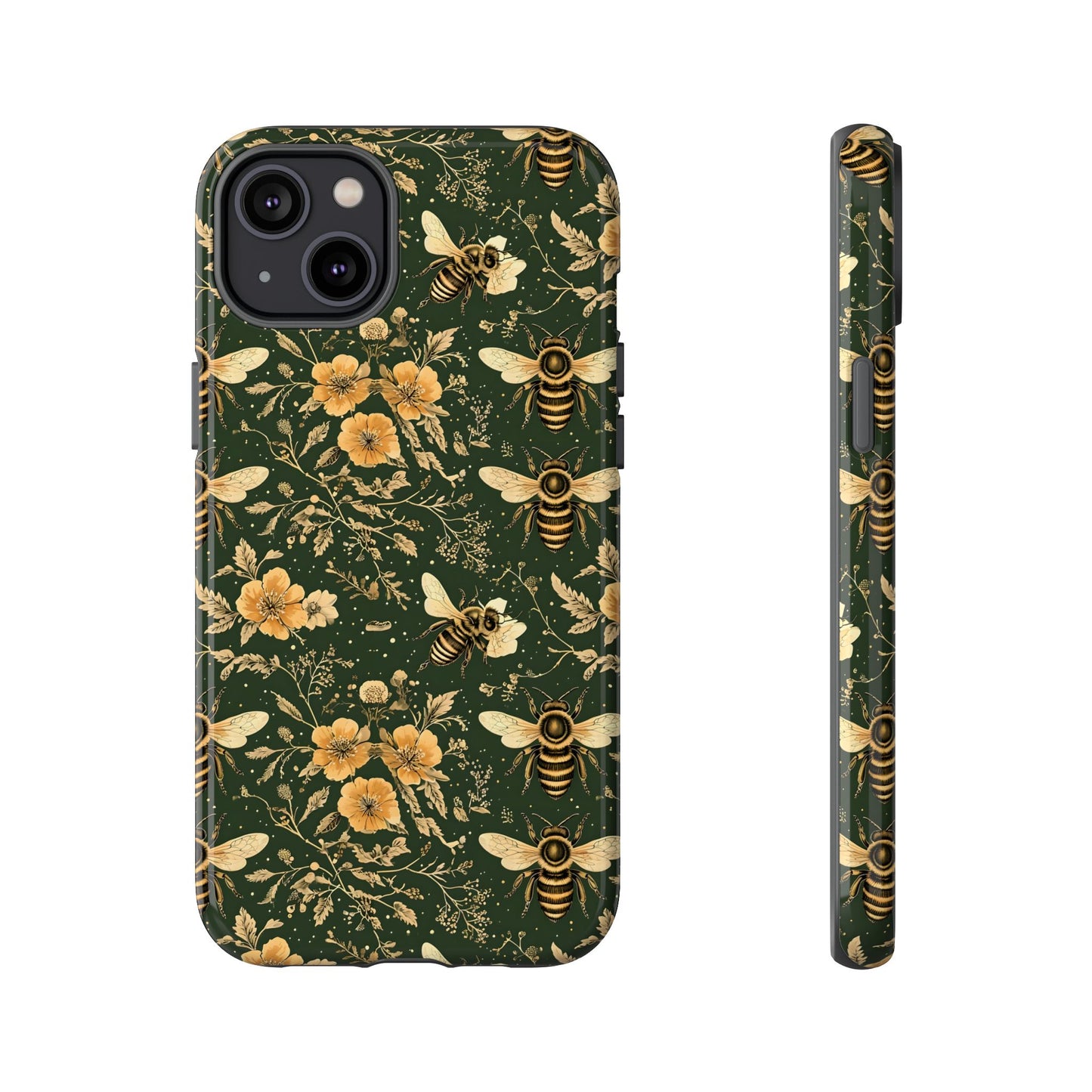 Nature-Inspired Phone Case, Tough Cases for Nature Lovers, Floral Bee Design, Eco-Friendly Gift, Summer Vibes, Trendy Phone Accessory,
