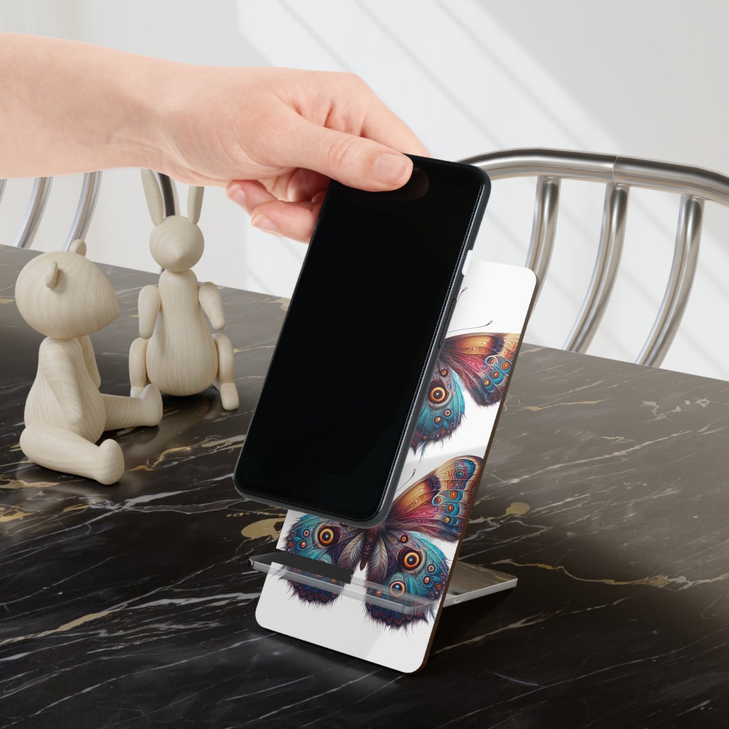Butterfly Mobile Display Stand, Stylish Phone Holder, Desk Decor, Gift for Her, Smartphone Stand