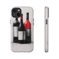 Wine Lover's Phone Case, Tough Phone Cover, Artistic Wine Design, Gift for Wine Enthusiasts, Customizable Case, Unique Wine Art