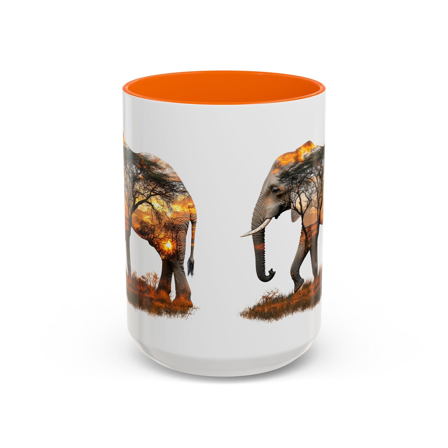 Elegant Elephant Accent Coffee Mug - Nature Lover Gift, Animal Lover Mug, Unique Home Decor, Wildlife Conservation, Travel Mug