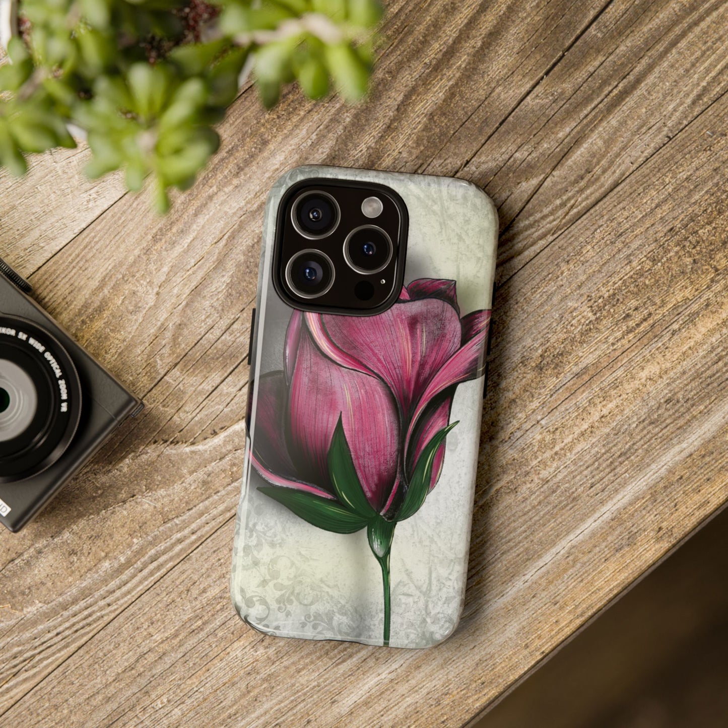 Rose Phone Case – Tough Cases, Floral Phone Cover, Gift for Her, Minimalist Design, Nature Lover's Accessory, Birthday Gift Idea