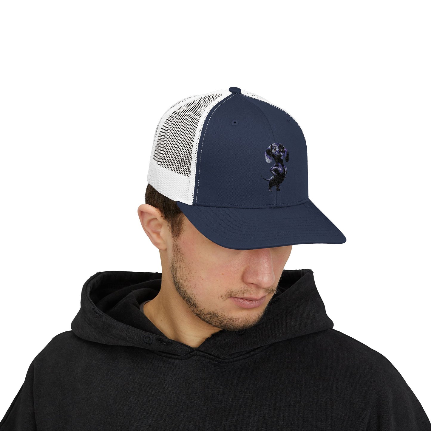 Dachshund Galaxy Trucker Cap – Embroidered Space Sausage Dog Snapback