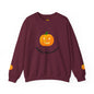 Halloween Pumpkin Sweatshirt, Cozy Fall Apparel, Unisex Crewneck for Halloween, Autumn Casual Wear, Fun Gift Idea