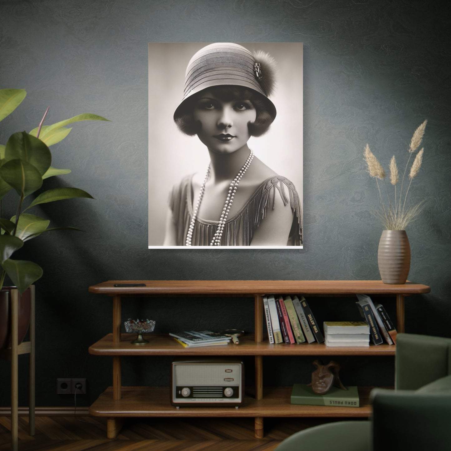 Vintage 1920s Flapper Portrait Canvas