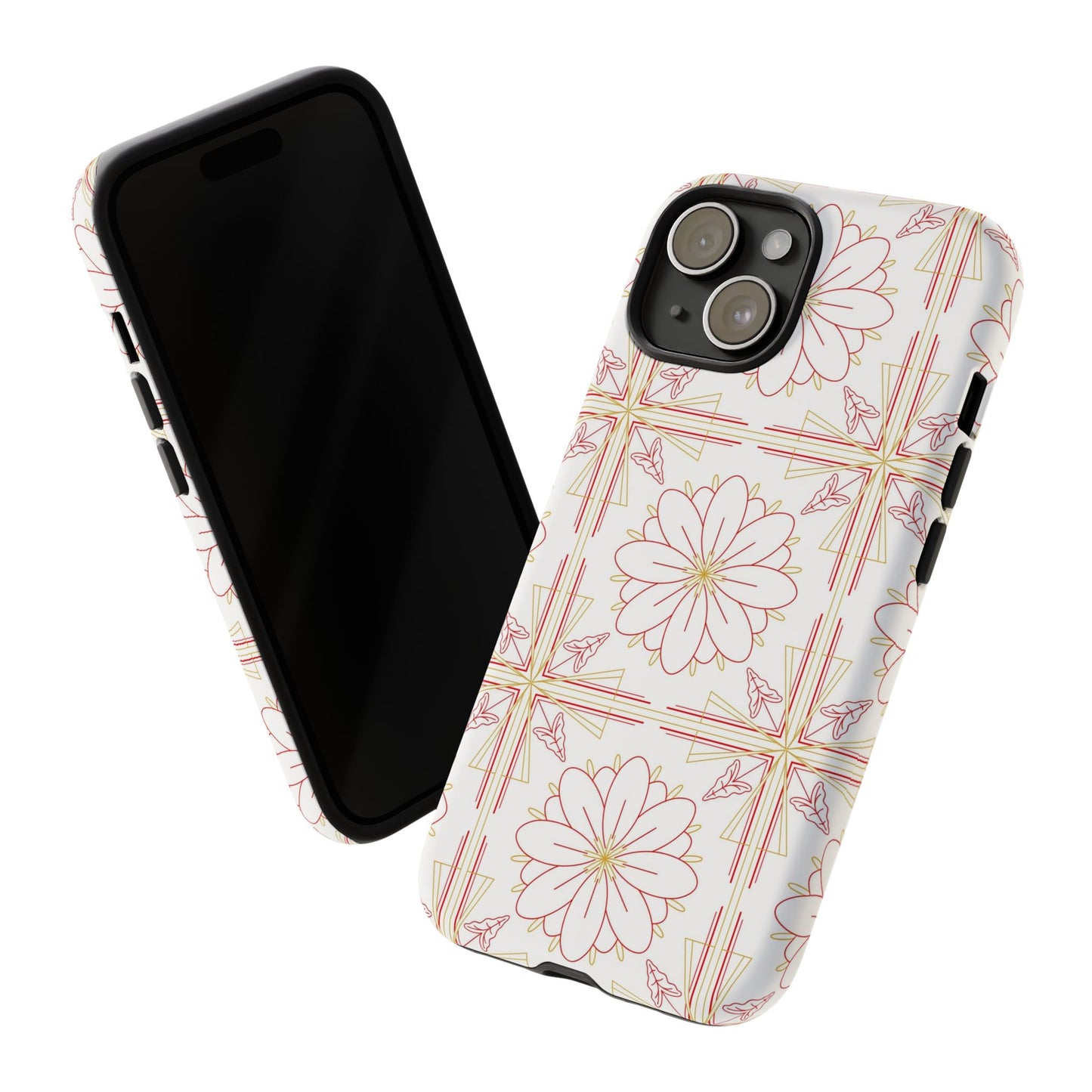 Floral Pattern Phone Case - Stylish Tough Case, Flower Design, Cute Mobile Cover, Phone Accessory, Gift for Her, Spring Style