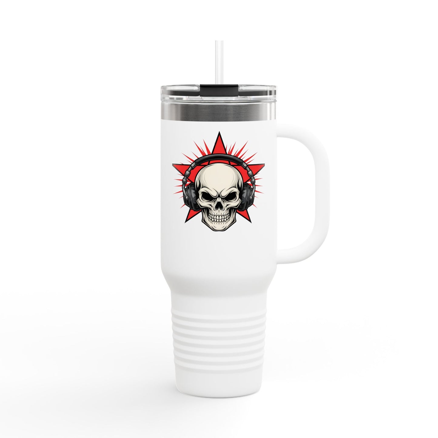 Skull and Stars Insulated Travel Mug - 40oz | Perfect for Road Trips, Gifts for Music Lovers, Outdoor Adventures, and Coffee Enthusiasts