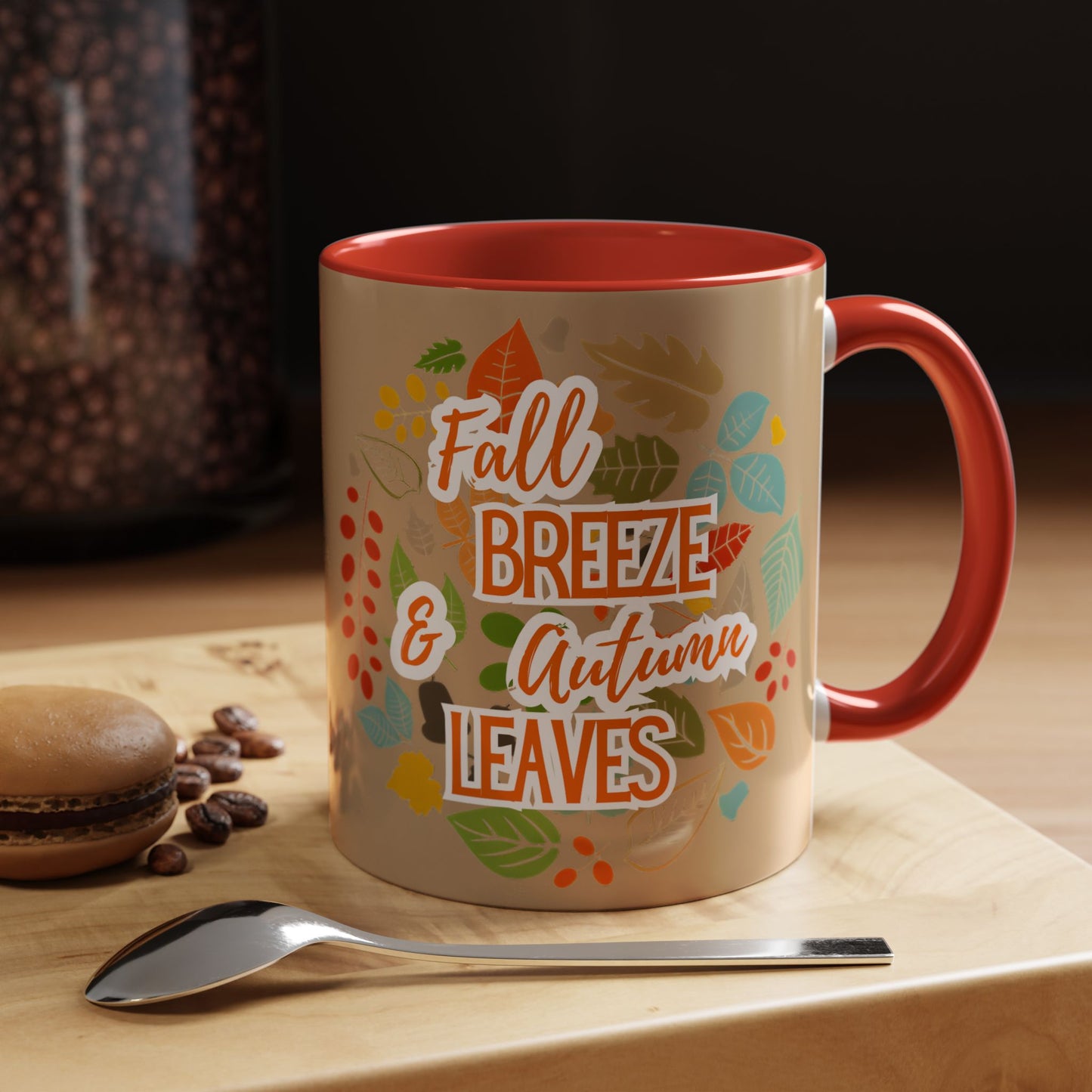 Fall Breeze & Leaves Coffee Mug, Autumn Mug, Seasonal Drinkware, Cozy Kitchen Decor, Perfect Gift for Fall Lovers