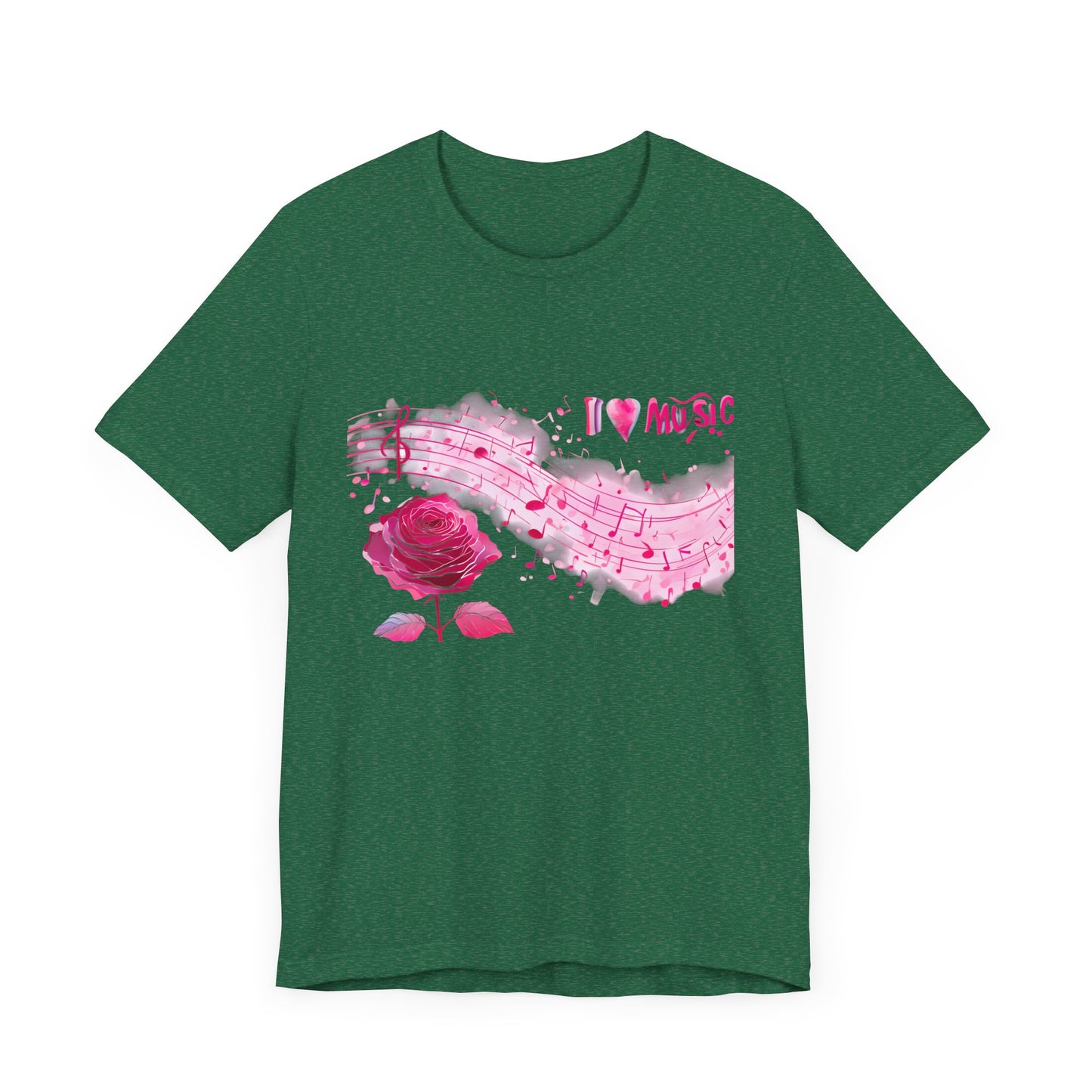 I Love Music Tee, Music Lover Shirt, Floral Music Notes Top