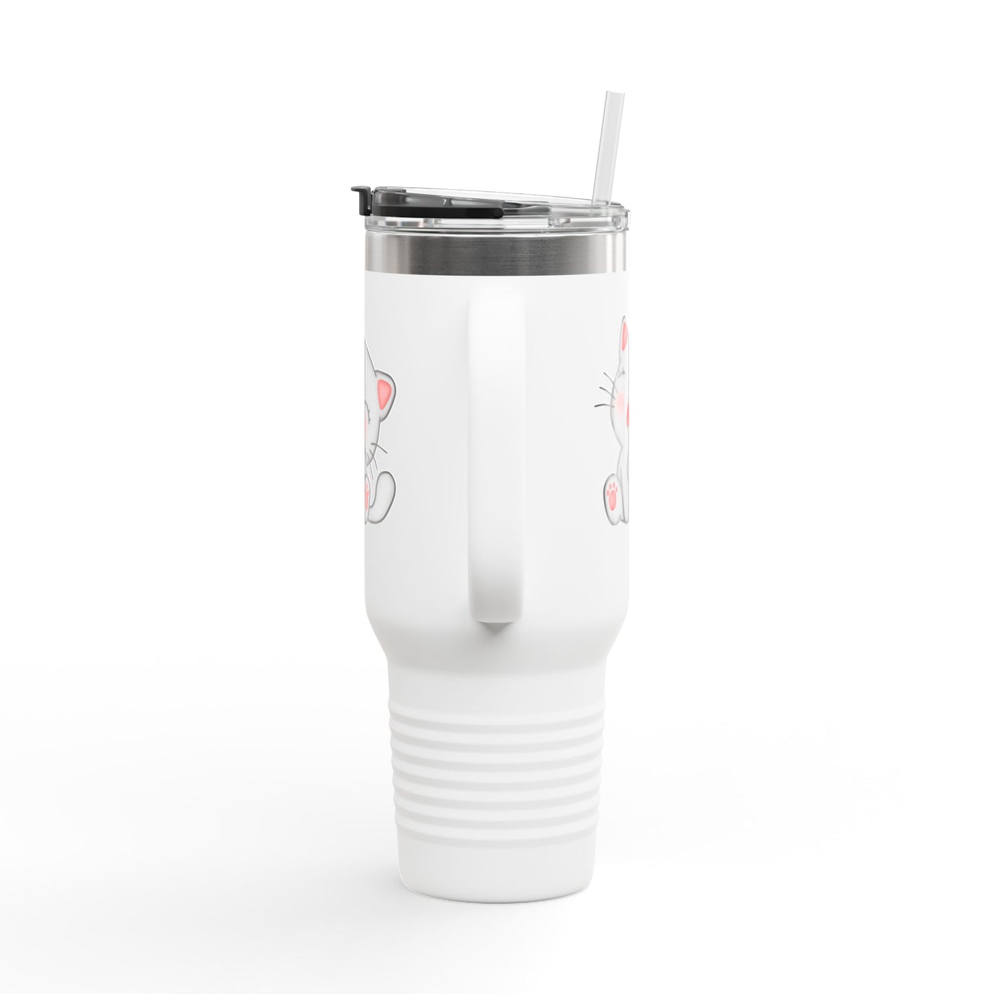 Cute Cat Insulated Travel Mug, 40oz | Funny Coffee Mug for Cat Lovers, Animal Lover Gift, Travel Tumbler, Pet Themed Drinkware