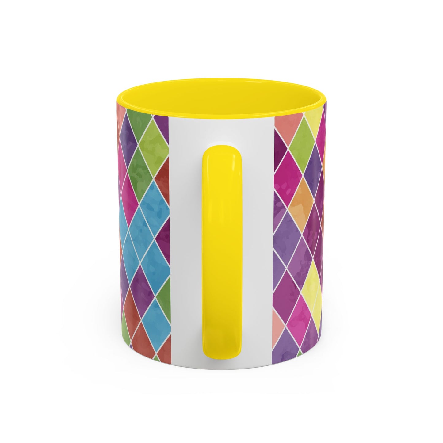 Colorful Diamond Pattern Coffee Mug, Coffee Lover Gift, Bright Kitchen Decor, Artistic Mug, Vibrant Drinkware