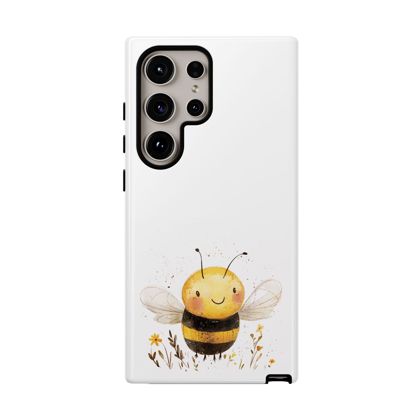 Bee Phone Case, Cute Bee Design, Tough Phone Cover, Gift for Nature Lovers, Floral Bee Mobile Case, Bee-themed Accessory