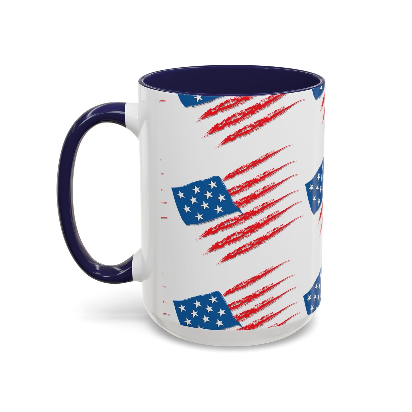 Patriotic Accent Coffee Mug | USA Flag Design, Perfect Gift for Veterans & Independence Day, Coffee Lover's Merchandise, Red White [...]