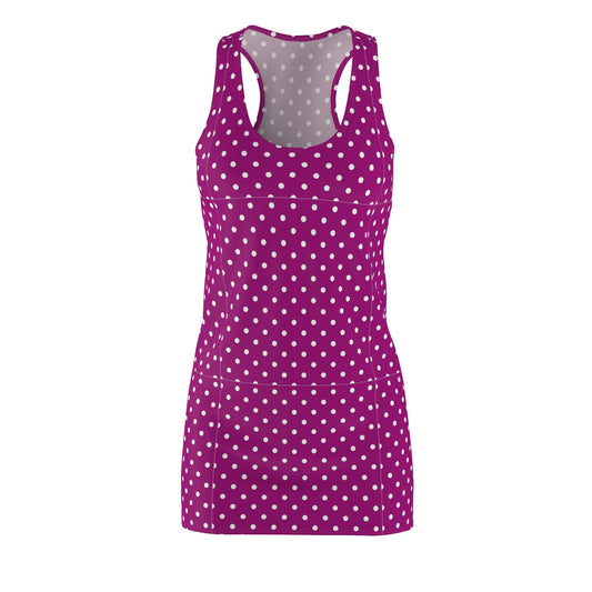 Polka Dot Racerback Dress for Women - Casual Summer Style, Beach Wear, Party Outfit, Vacation Dress, Gift for Her