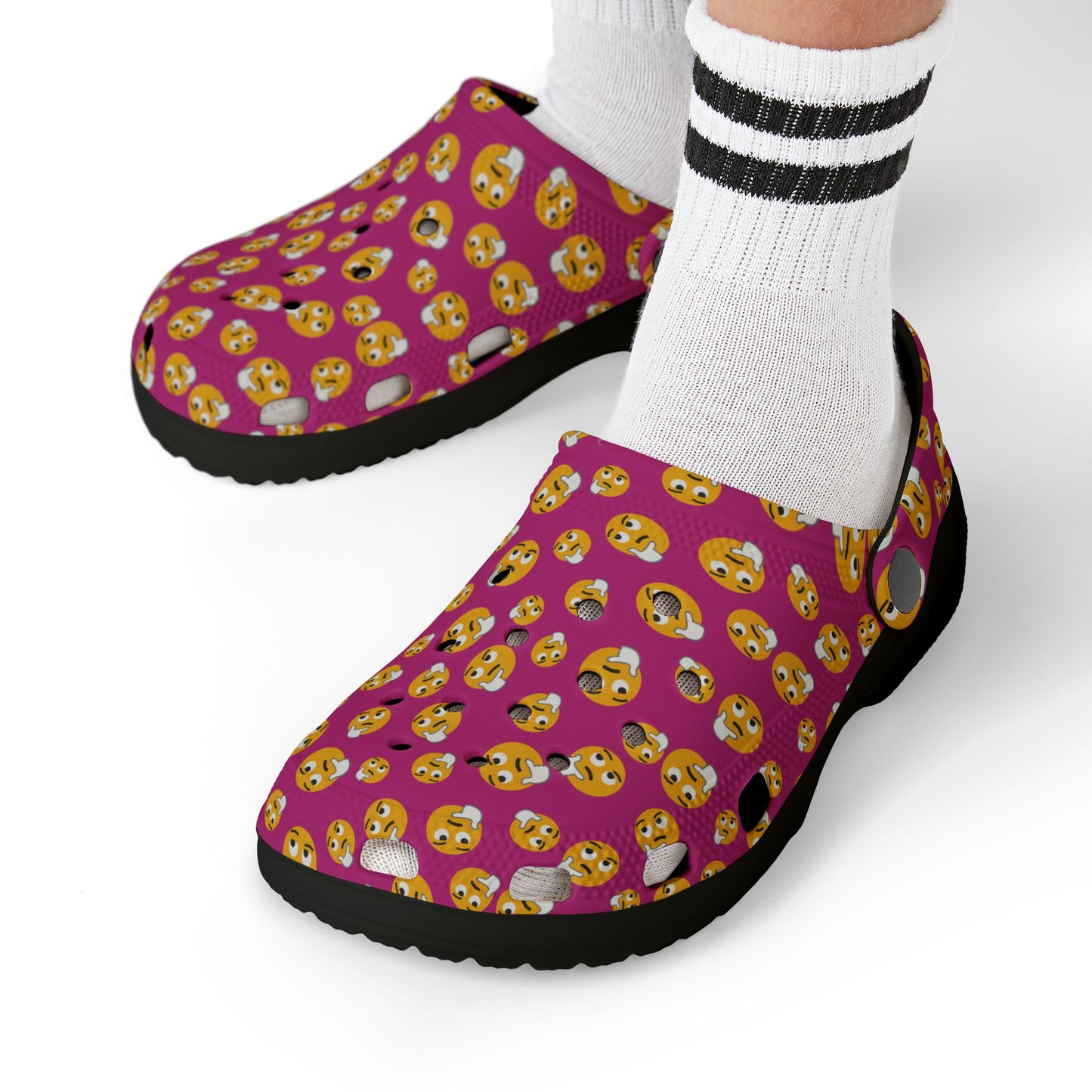 Playful Kids' EVA Foam Clogs with Emoji Design, Comfortable Summer Footwear, Fun Play Shoes, Emoji Clogs for Kids, Perfect for Beach or Home