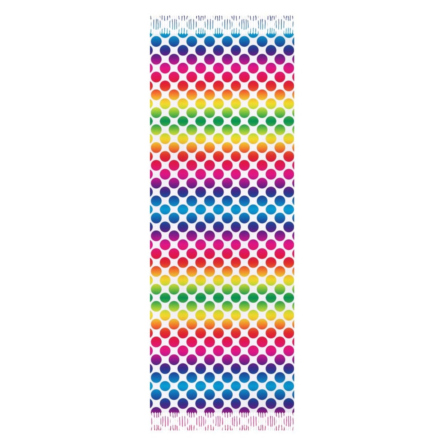 Cashmere-like Tassel Scarf Rainbow Dots