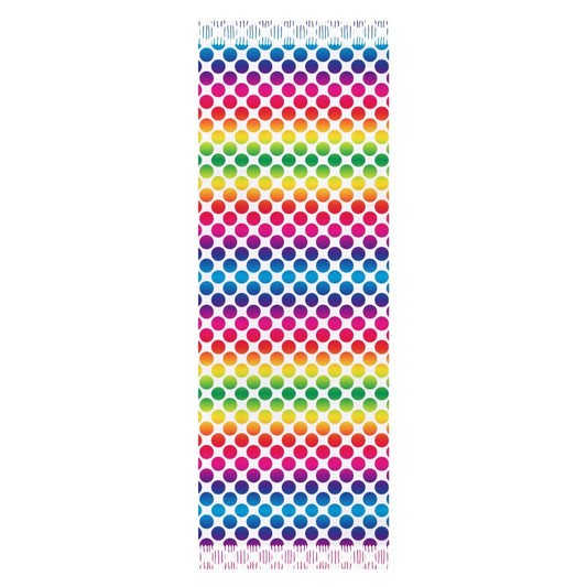 Cashmere-like Tassel Scarf Rainbow Dots