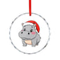 Glass Circular Ornament Pendant - Hippo