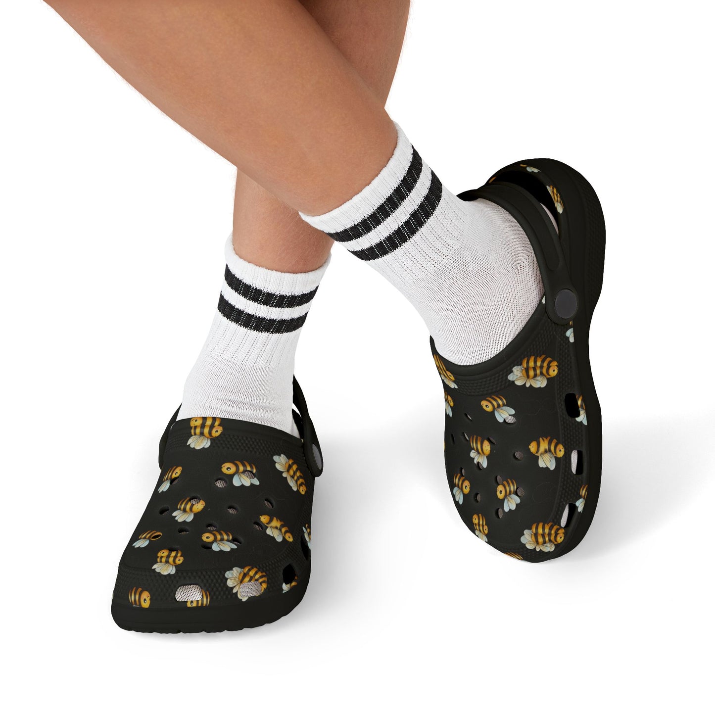 Bee-themed Kid's EVA Foam Clogs, Lightweight Comfort Shoes, Fun Summer Sandals, Durable Kids Footwear, Garden Party Accessories