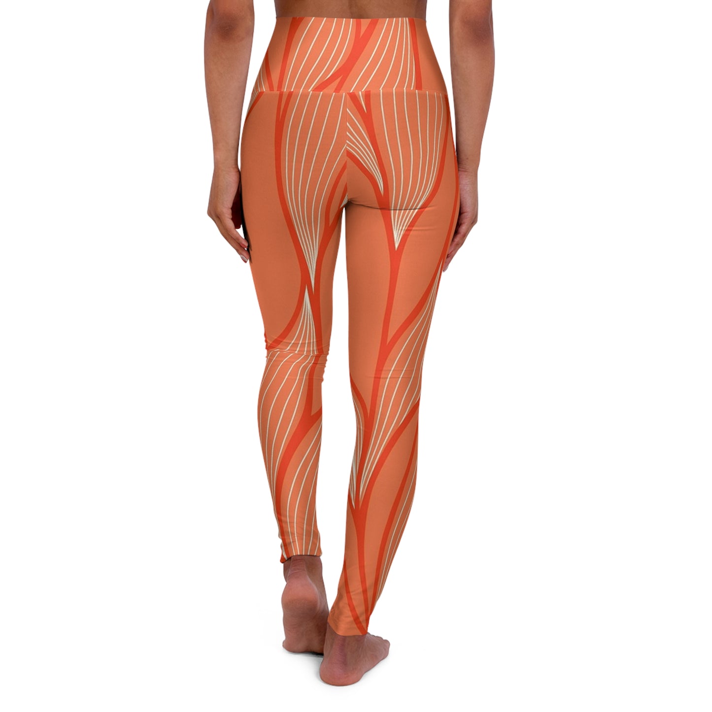 Vibrant High Waisted Yoga Leggings, Comfortable Workout Pants, Fitness Leggings, Stylish Athletic Wear, Gift for Yogis, AOP Design